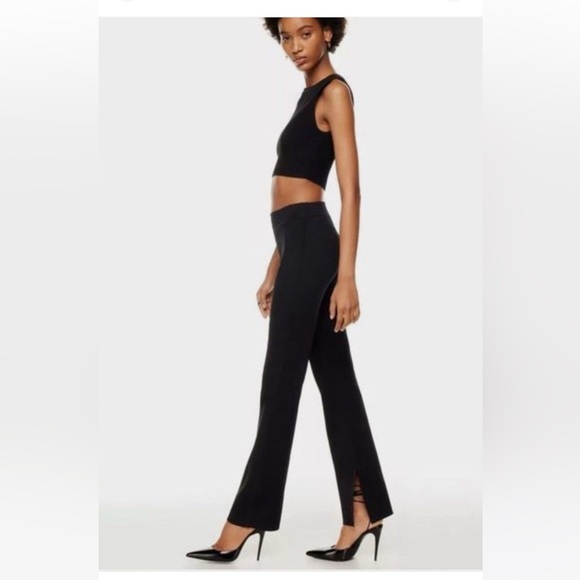 Aritzia Ten by Babaton Paramount Pant Black Split Leg High Rise - Picture 2 of 11
